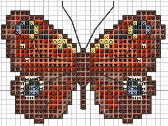 Схемы: Бабочки по канве