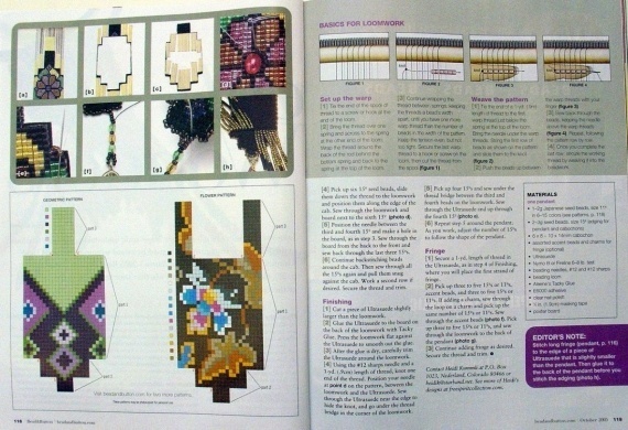 Схемы: Узоры для станка, вышивки, ндебеле, вязания с бисером. Архив Beads and Button (2001 - 2005 гг)
