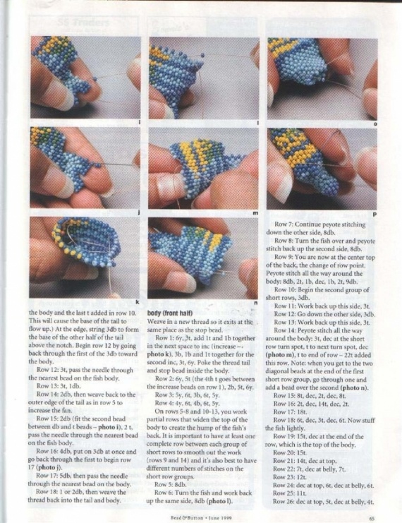 Схемы: Рыбка. Beads and Button 1999 г