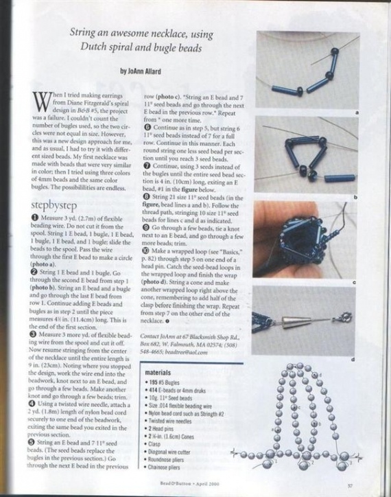 Схемы: Ожерелья. Архив Beads and Button 1999-2000 гг
