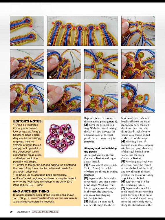 Схемы: кулоны, бубочки. Архив Beads and Button апрель 2013