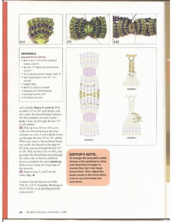 Схемы: Браслеты. Архив Beads and Button - Special 2006-2009 гг