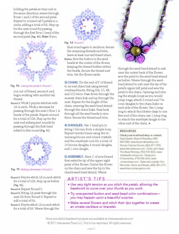 Схемы: Кулон Sjournee Flower. Best of Beadwork 10