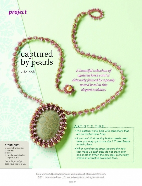 Схемы: Кулон Captured by Pearls. Best of Beadwork 10