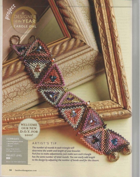 Схемы: Браслет Kaleidoscope Quilt  Cuff. Beadwork 2010 02-03