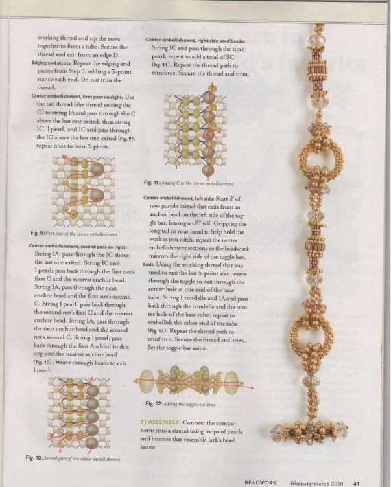 Схемы: Колье Jeweled Links. Beadwork 2010 02-03