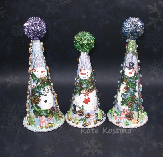 НЕбисерная лавка чудес: Новогодние ёлочки - декор на стол