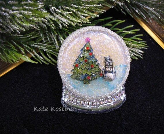 Альбом пользователя KateKostina: Брошь Christmas snowball