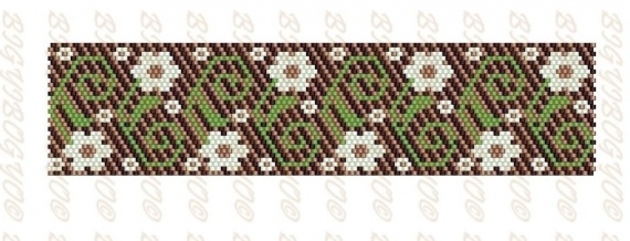 Схемы: Браслеты мозаичным плетением (широкие и не только))