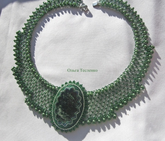 Альбом пользователя tes-ov: Колье с природным зеленым авантюрином  Зеленые крылья