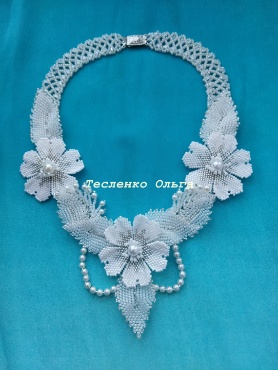 Альбом пользователя tes-ov: Колье Свадебные цветы