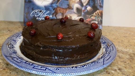 шоколадно - клюквенный торт