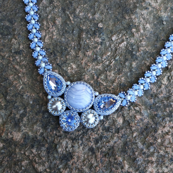 Альбом пользователя ЗеленыйЛизард: Колье Прогулка в розовом и голубом