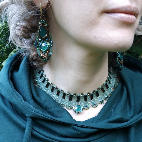 Альбом пользователя ЗеленыйЛизард: Чокер со стеклярусом и серьги в комплект