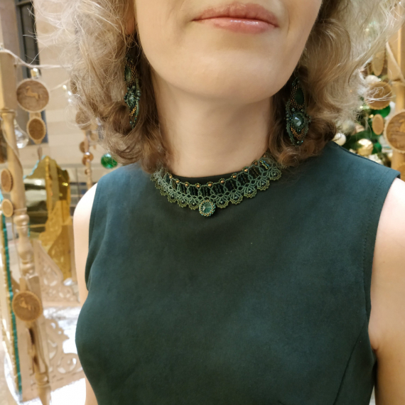 Альбом пользователя ЗеленыйЛизард: Чокер со стеклярусом и серьги в комплект