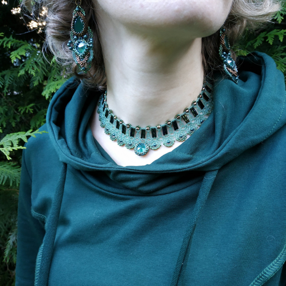 Альбом пользователя ЗеленыйЛизард: Чокер со стеклярусом и серьги в комплект