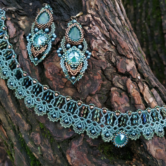 Альбом пользователя ЗеленыйЛизард: Чокер со стеклярусом и серьги в комплект