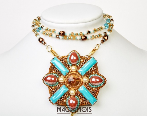 Альбом пользователя МакМоис: Кулон-сотуар-брошь Тurquoise & chocolate