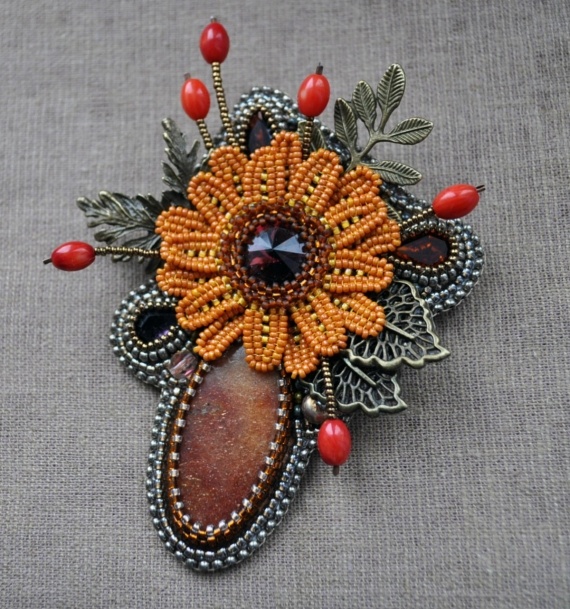 Времена года 2014: Брошь Осенний букет