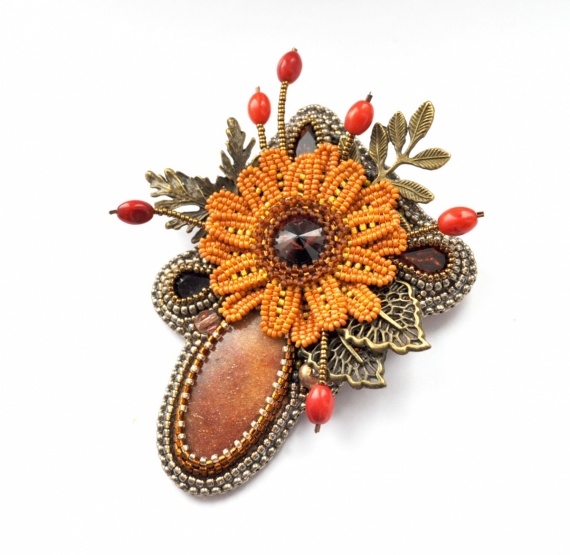 Времена года 2014: Брошь Осенний букет