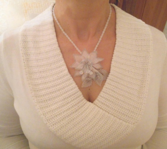 Альбом пользователя Марина_К: Брошь Бело розовая