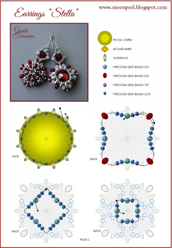 Схемы: Серьги Стелла- схема