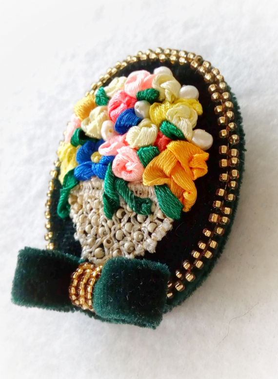 Альбом пользователя Наталья-Любава: Брошь Корзинка с цветами