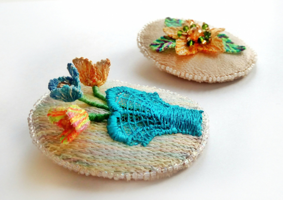 Альбом пользователя Наталья-Любава: Брошь с цветами в корзинке