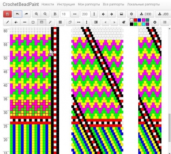 Мастер-классы: Рисуем схемы в программе CrochetBeadPaint. Урок 1. Пэчворк.