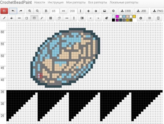 Мастер-классы: Рисуем схемы в программе CrochetBeadPaint. Урок 6. Рисование бусин и шариков. Работа с шаблонами.