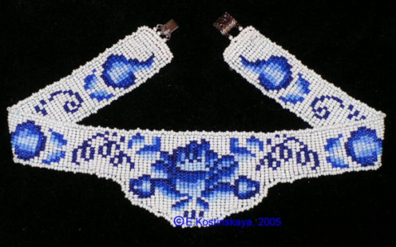 Альбом пользователя ЕкатеринаКостинская: Воротник-стойка Гжель