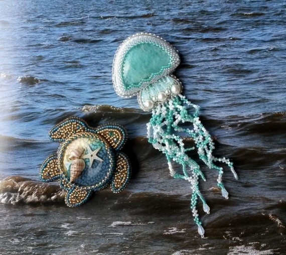 Альбом пользователя Stavka0761: Две брошки подружки: медуза и черепаха