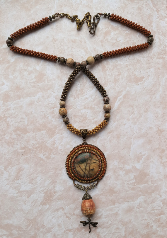 Альбом пользователя Stavka0761: Кулон с пейзажной яшмой Сентябрь