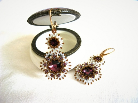 Альбом пользователя Natali_Natali: Серьги Аметист в снежном кружеве