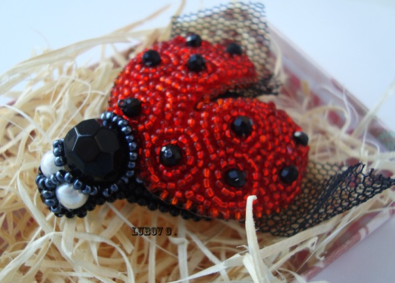Альбом пользователя Lubov: Брошь  Божья коровка