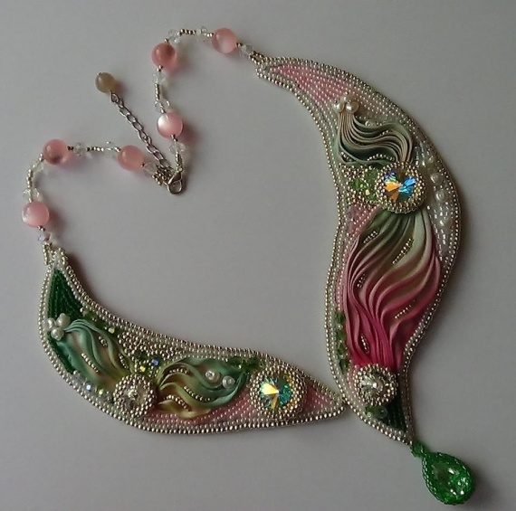 Альбом пользователя Людмила11: Колье с лентой shibori