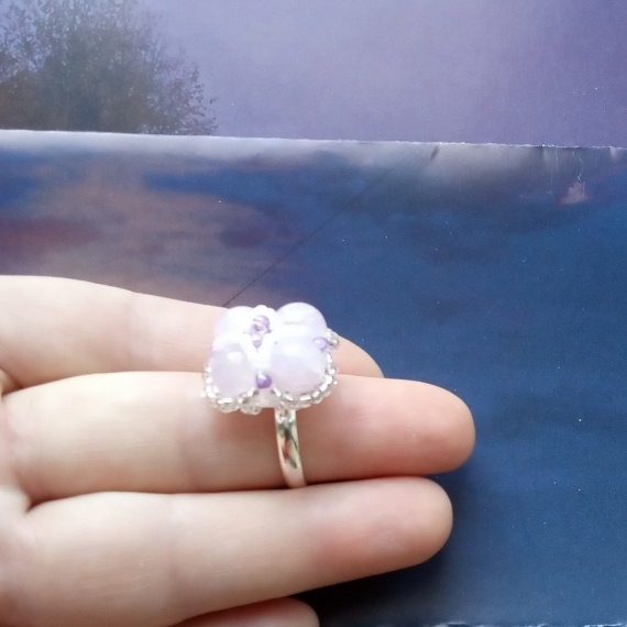 Альбом пользователя mambush: Серьги и кольцо с розовыми бусинами.