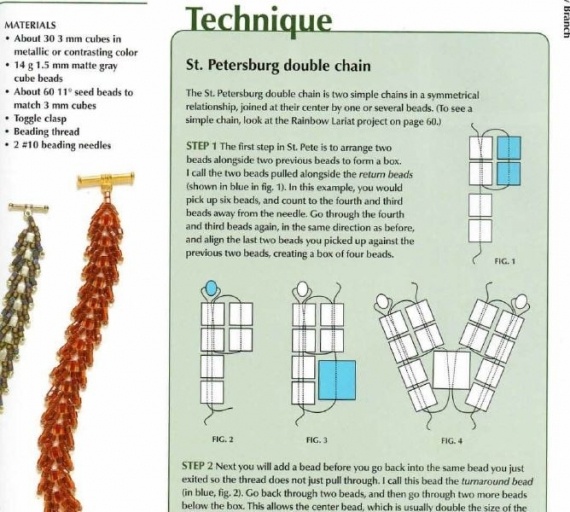 Схемы: Браслет. Петербургское плетение