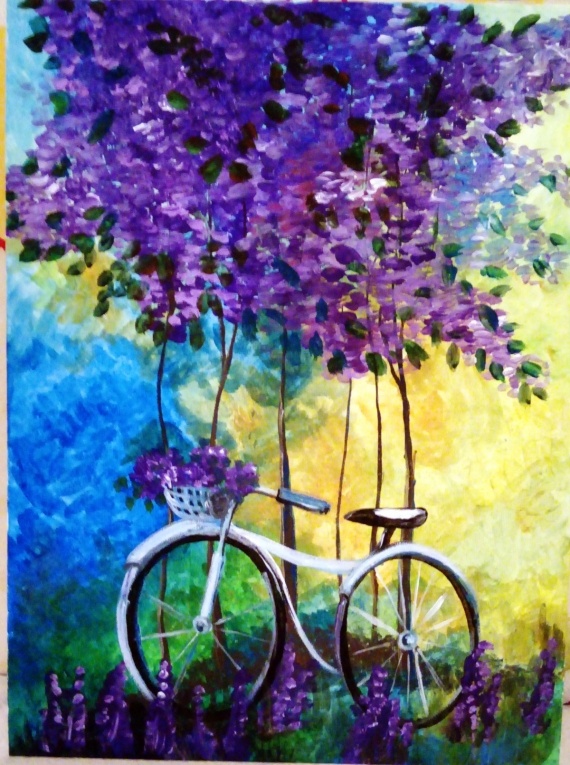 НЕбисерная лавка чудес: Лавандовый велосипед или мастер-класс по живописи