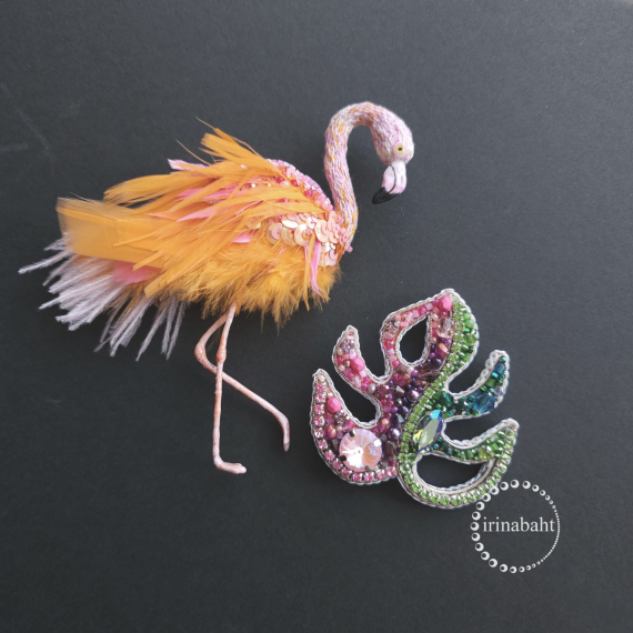 Альбом пользователя ИринаVesna: Брошь Фламинго