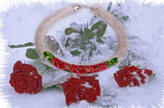 Альбом пользователя Тан-Ю-Ша: Жгут из бисера Розы на снегу