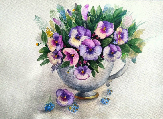 НЕбисерная лавка чудес: Букет в чашке