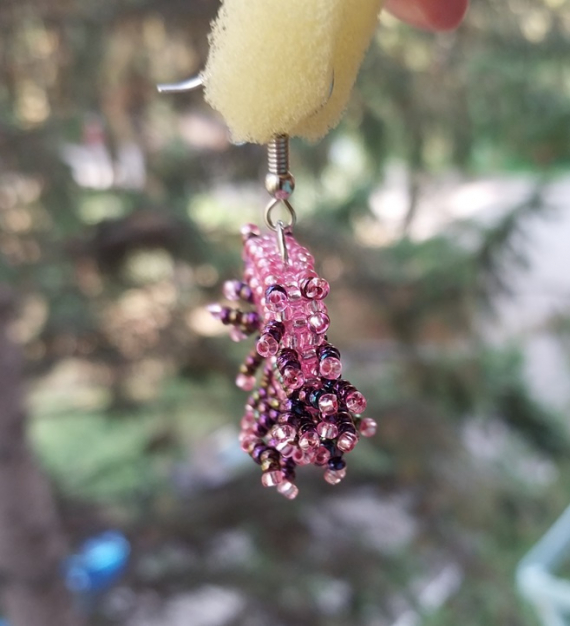 Альбом пользователя LanaGor: Серьги розовенькие мохнушки квадратиком