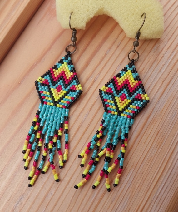 Альбом пользователя LanaGor: Серьги кирпичиком с бахромой