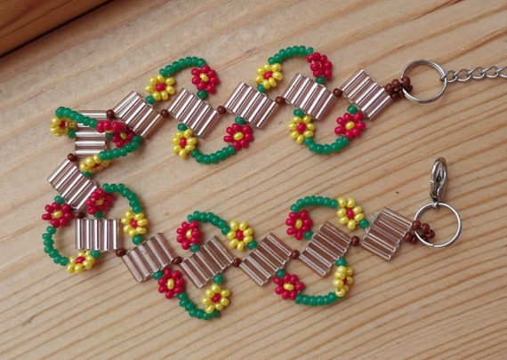 Альбом пользователя LanaGor: Браслет из стекляруса с цепочкой дейзи