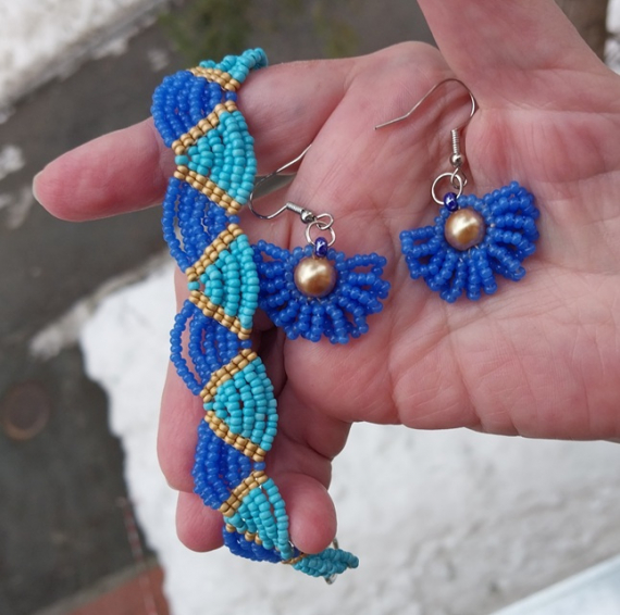 Альбом пользователя LanaGor: Браслет и серьги Море волнуется