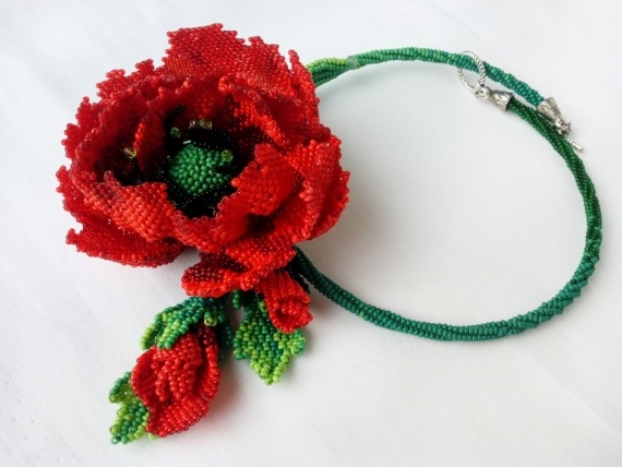 Альбом пользователя marina-58: Колье Красный мак