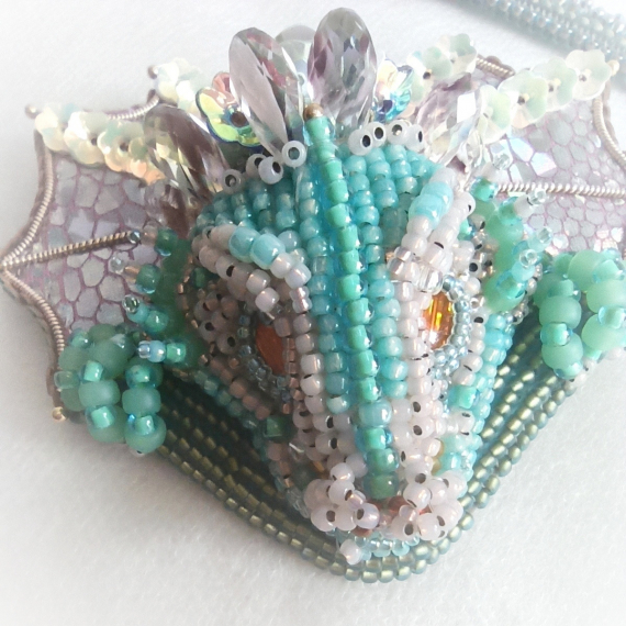 Альбом пользователя НовОля: Серия Цветочные Сердца. Брошь Бирюзовый дракон.