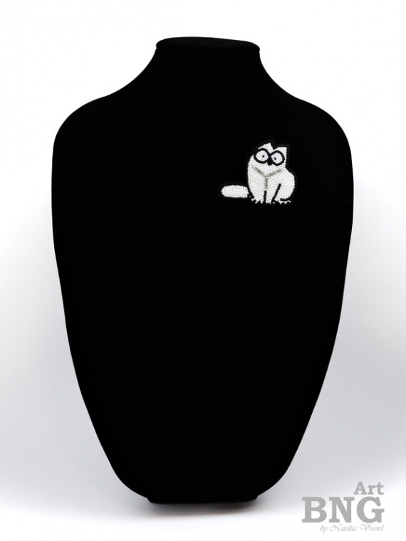 Альбом пользователя bng-art: Брошь Белый котик