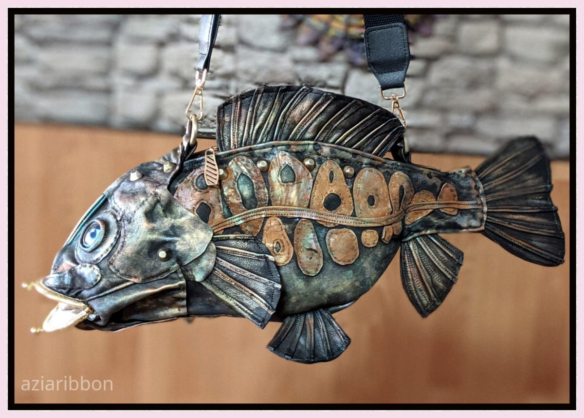 НЕбисерная лавка чудес: Кожаная сумка-рыба
